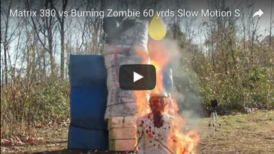 Matrix 380 vs Burning Zombie 60 yrds Slow Motion Shot